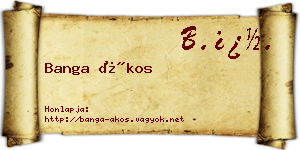 Banga Ákos névjegykártya